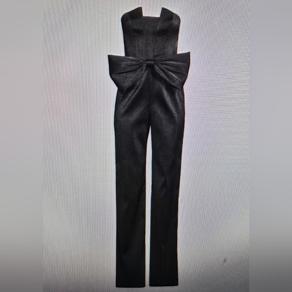 NWT Black Halo's Jacie Bow jumpsuit Black - Picture 2 of 4